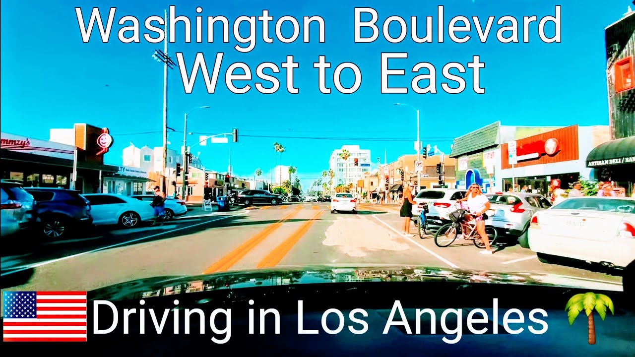 May 15, 2020 [4K] Driving on Washington Boulevard in Los Angeles.  Dash Cam Tours 🚘