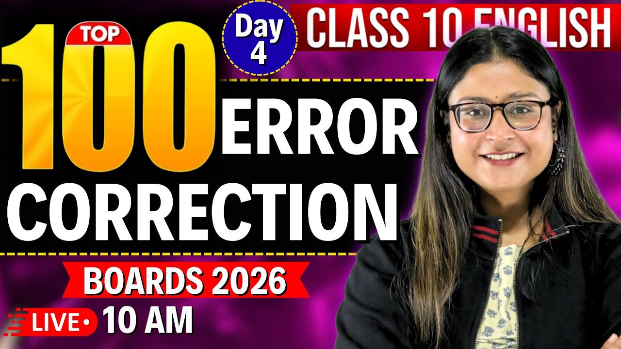 Top 100 Most Imp Error Correction Questions 🔥 Class 10 English Grammar 🔥 CBSE 2026 | Nikita Singh