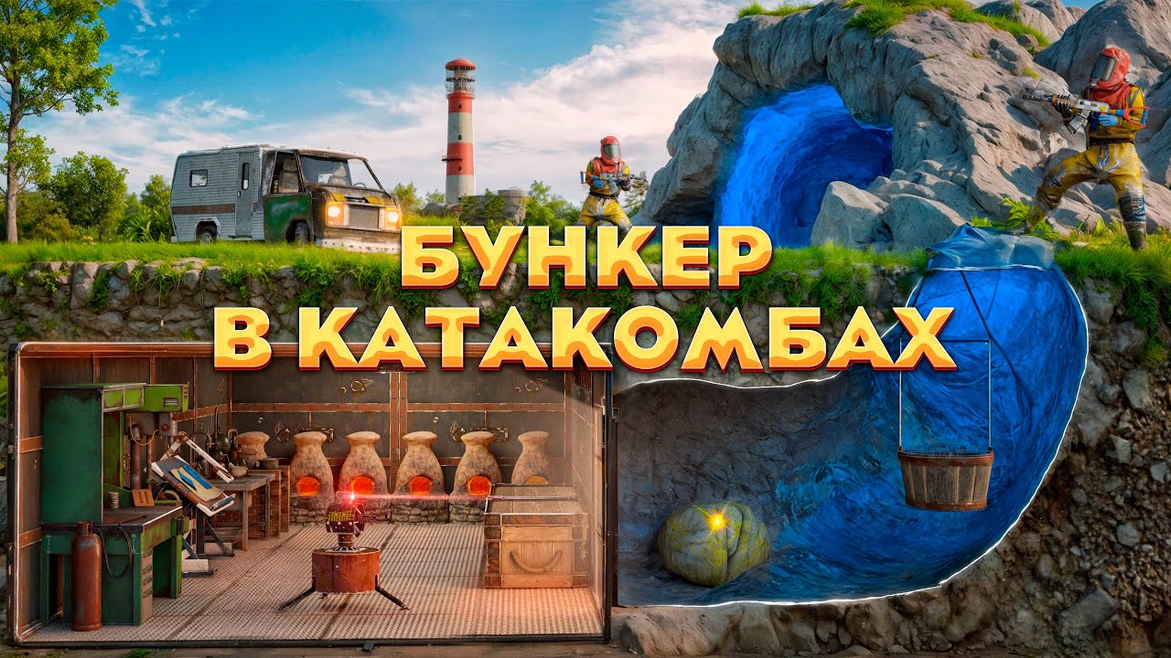 СПРЯТАЛ ЛУТ В ПОДЗЕМНЫХ КАТАКОМБАХ С БУНКЕРОМ! НА НАС ОХОТИТСЯ ВЕСЬ РАЙОН в Раст/Rust