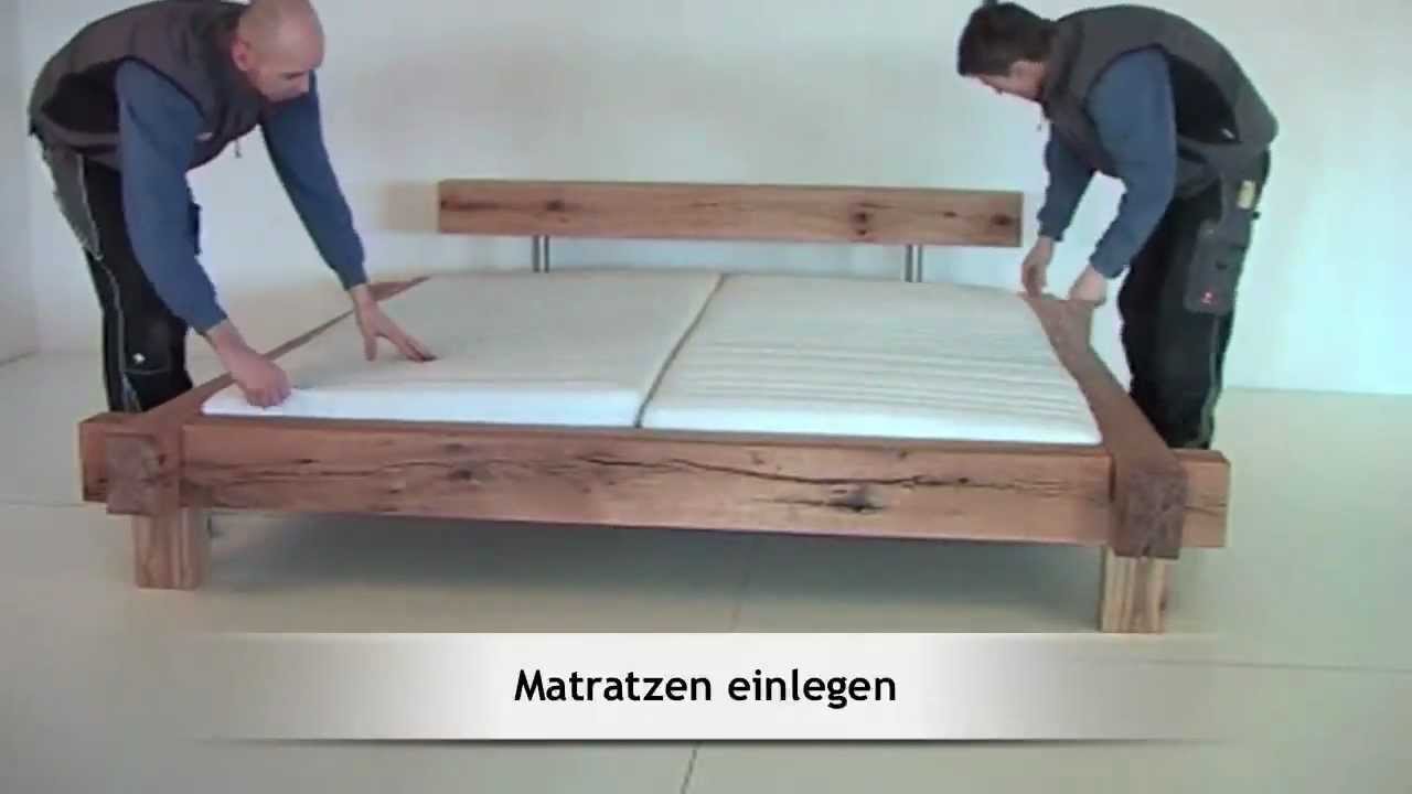 Montage / Aufbau des Massivholzbettes Mammut Sumpfeiche von MÖBEL EINS