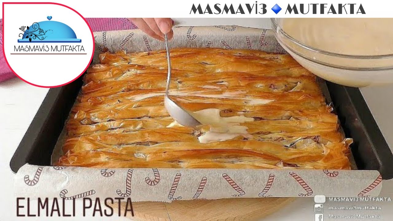 MÜTHİŞ OLDU💯👏BAKLAVALIK YUFKADAN ELMALI PASTA YAPTIM✅YİYENLER HAYRAN KALDI✔ İLK DEFA BURDA YENİ