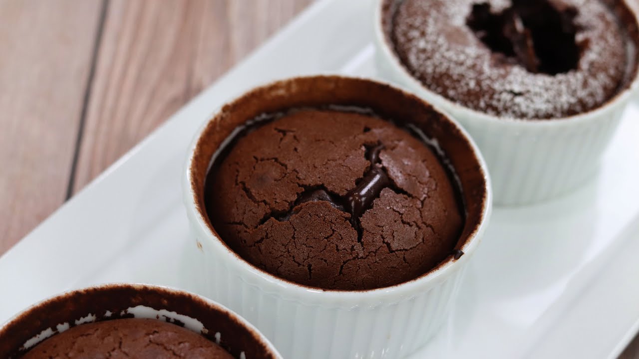 Receta Volcán de Chocolate - Molten Chocolate Lava  Cake
