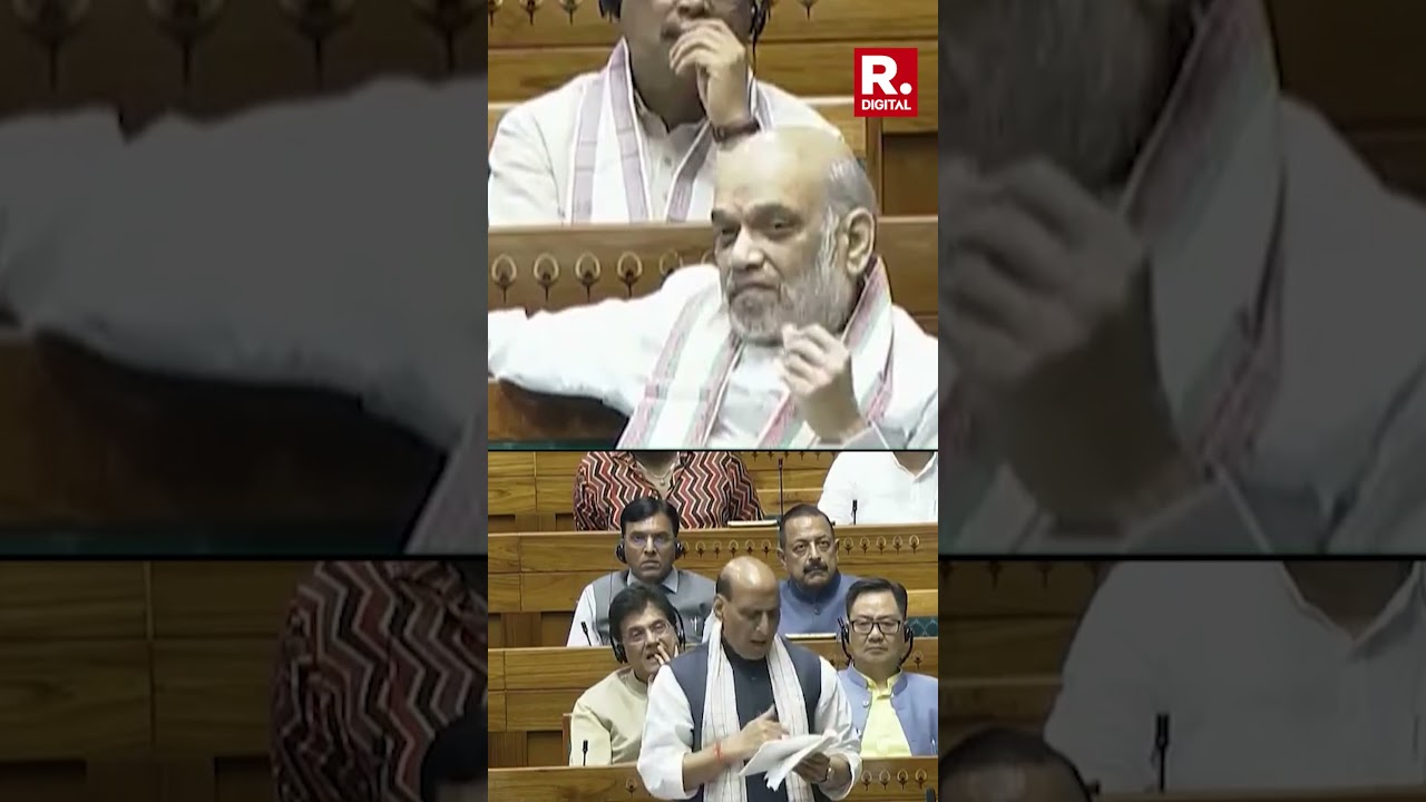 Amit Shah&rsquo;s Reaction Goes Viral After Rajnath Singh Slams Opposition During Lok Sabha