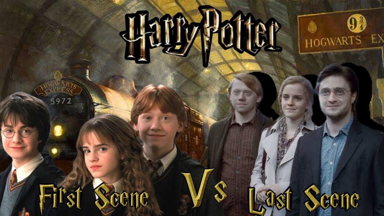 Harry, Ron & Harmoine's first Vs last scene of together || #harrypotter