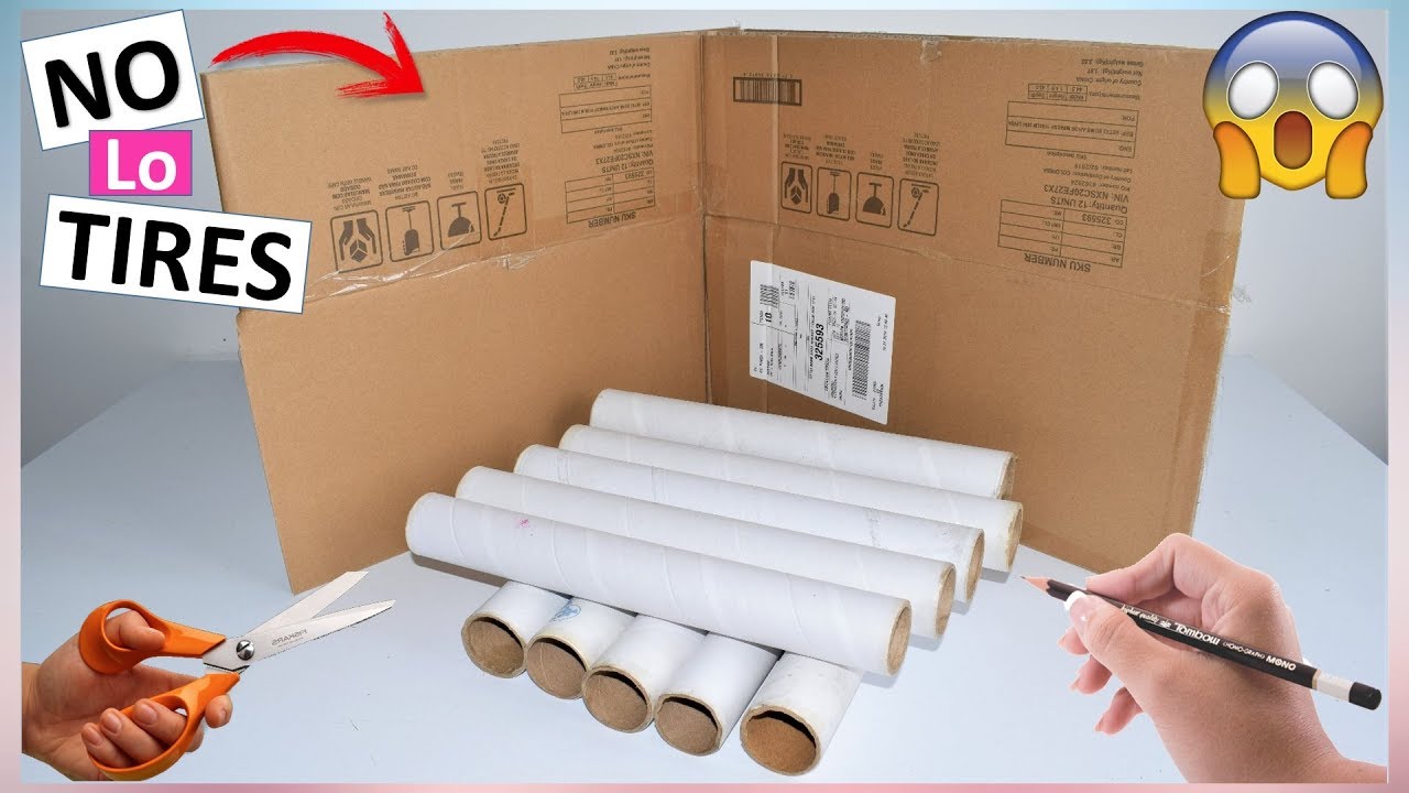 REPISA CON CARTÓN Y TUBOS DE PAPEL DE COCINA (IDEA  CREATIVA CON RECICLAJE)
