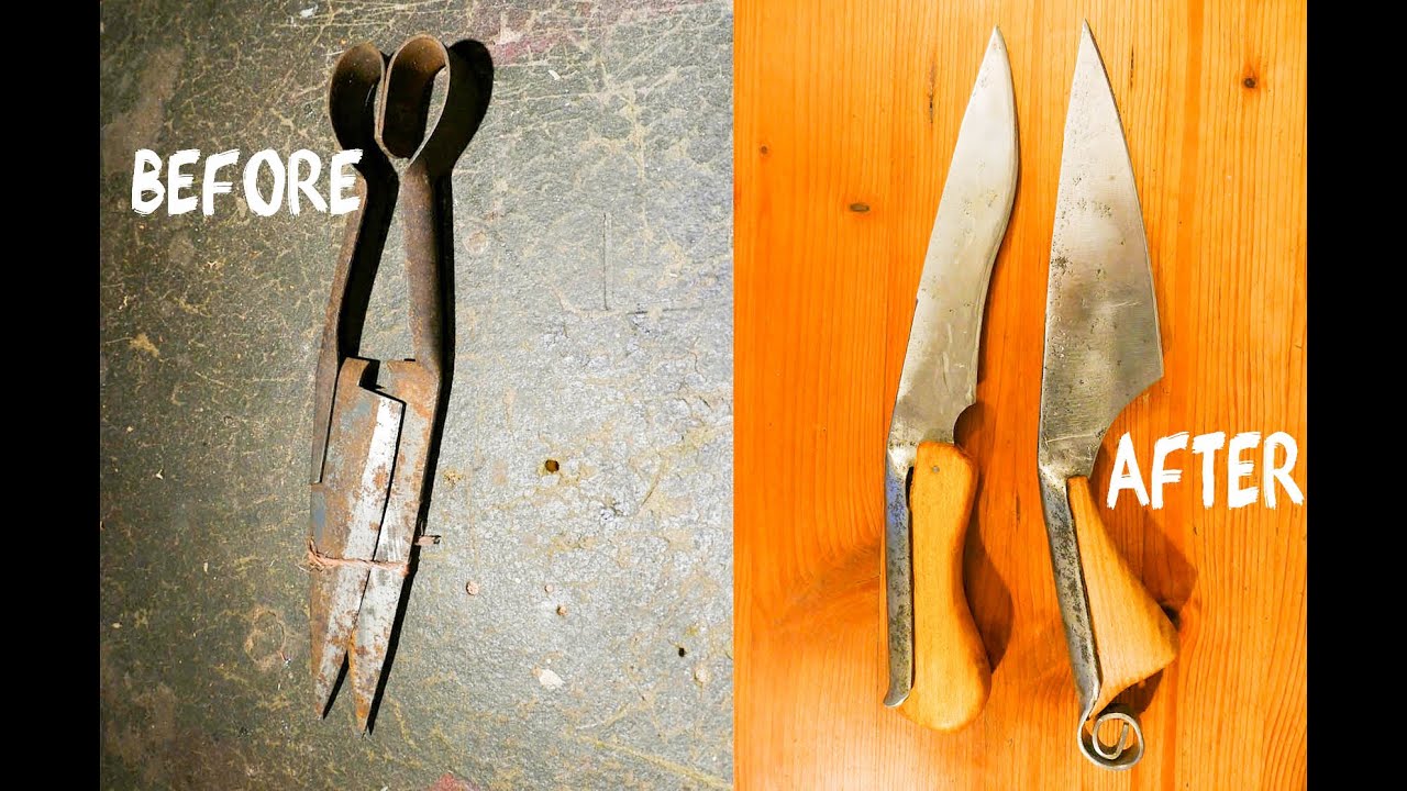 Knife Making: Turning old Sheep Shears into Kukri and Cooking Knife