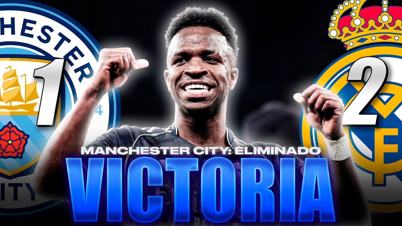 DOBLETE de VINICIUS y el REAL MADRID le gana 2-1 al MANCHESTER CITY. AVANZAN A CUARTOS de FINAL.