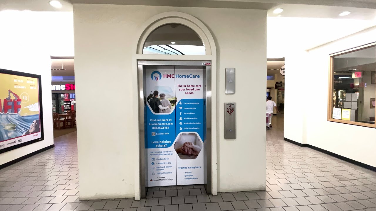 Innovated Montgomery Hydraulic Elevator at Kahala Mall Near Consolidated Theatre