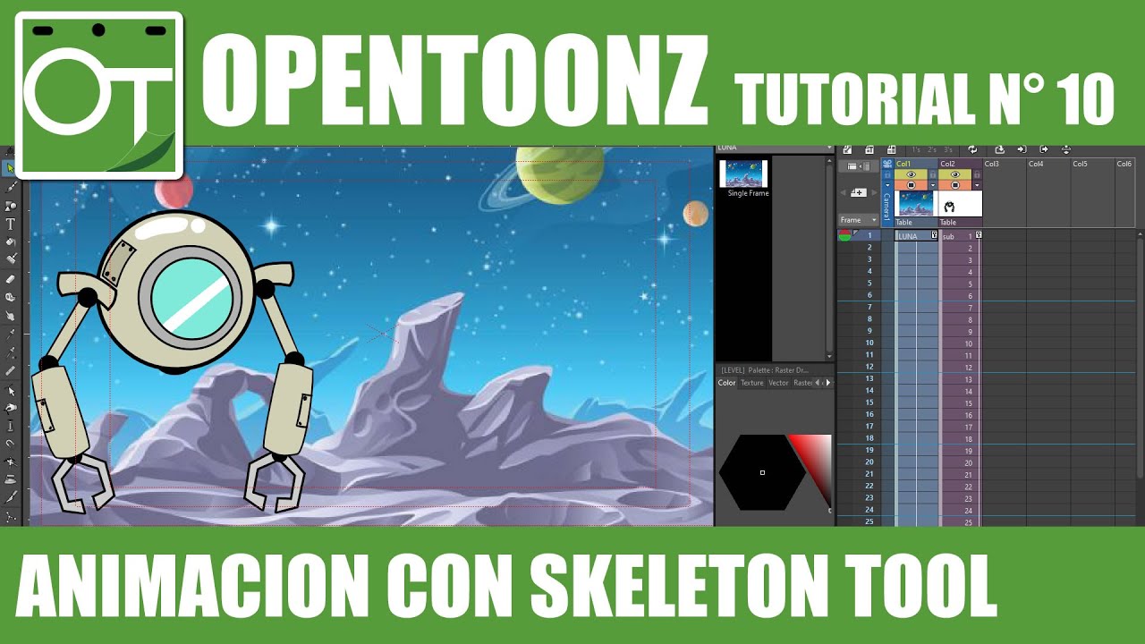 УЧЕБНОЕ РУКОВОДСТВО OPENTOONZ 10 — АНИМАЦИЯ С ИНСТРУМЕНТОМ СКЕЛЕТ