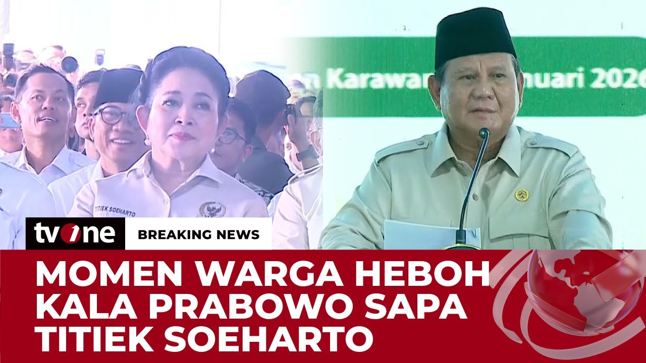 Warga Heboh Kala Prabowo Sapa Titiek Soeharto di Acara Panen Raya Karawang | Breaking News