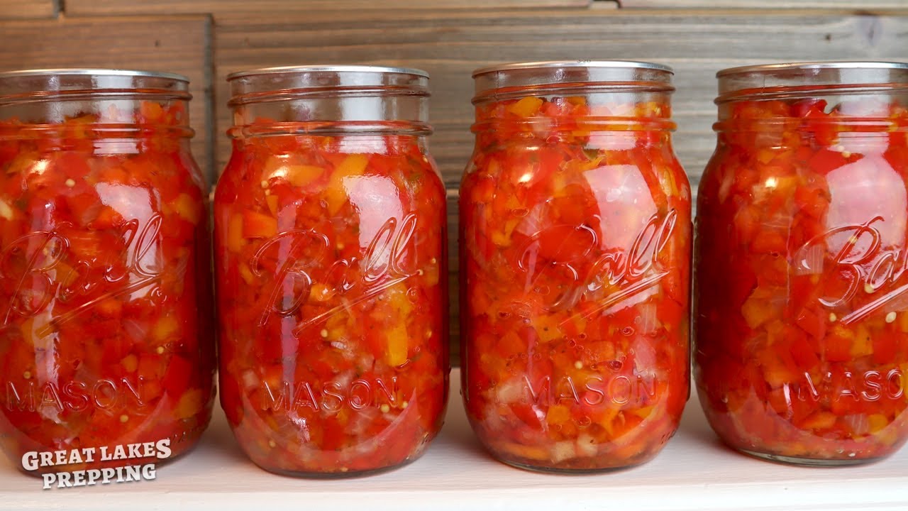 Red Pepper Relish Canning - Full Recipe and Hot Water Bath Canning Process