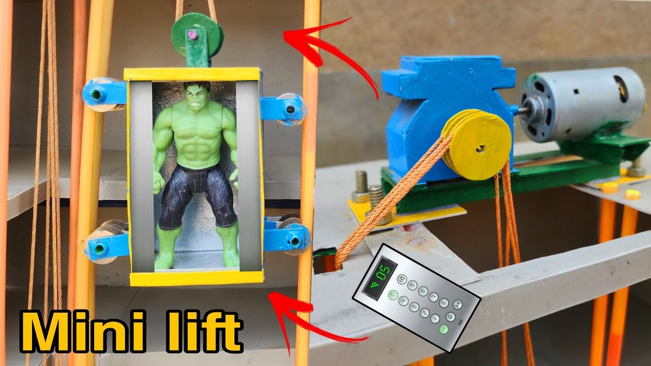 Mini building Lift motor system computer | Engineering | Mini computer | Science project