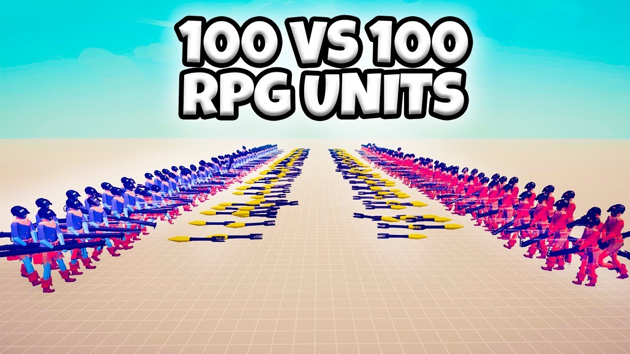 100 VS 100 RPG LAUNCHER UNITS BATTLE | TABS MODDED GAMEPLAY