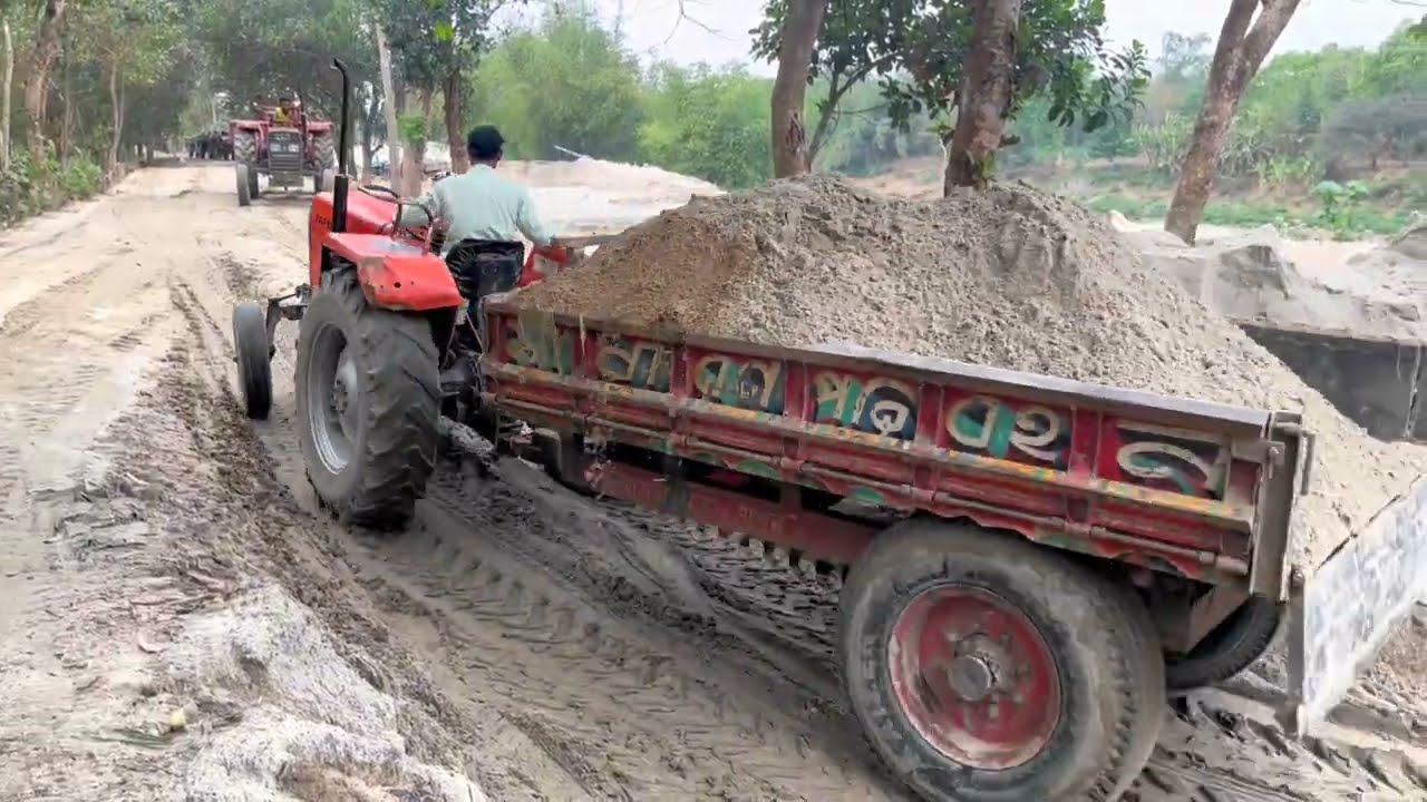 Today My All New Tractor Fully Loaded Troly And Very Hard Working On The Feild
