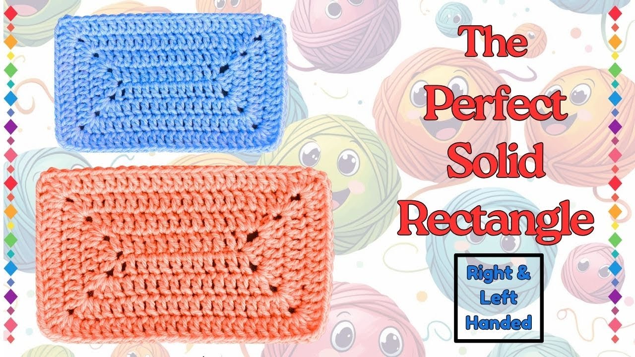 How to Crochet Perfect Solid Granny Rectangle Right & Left Hand Tutorial