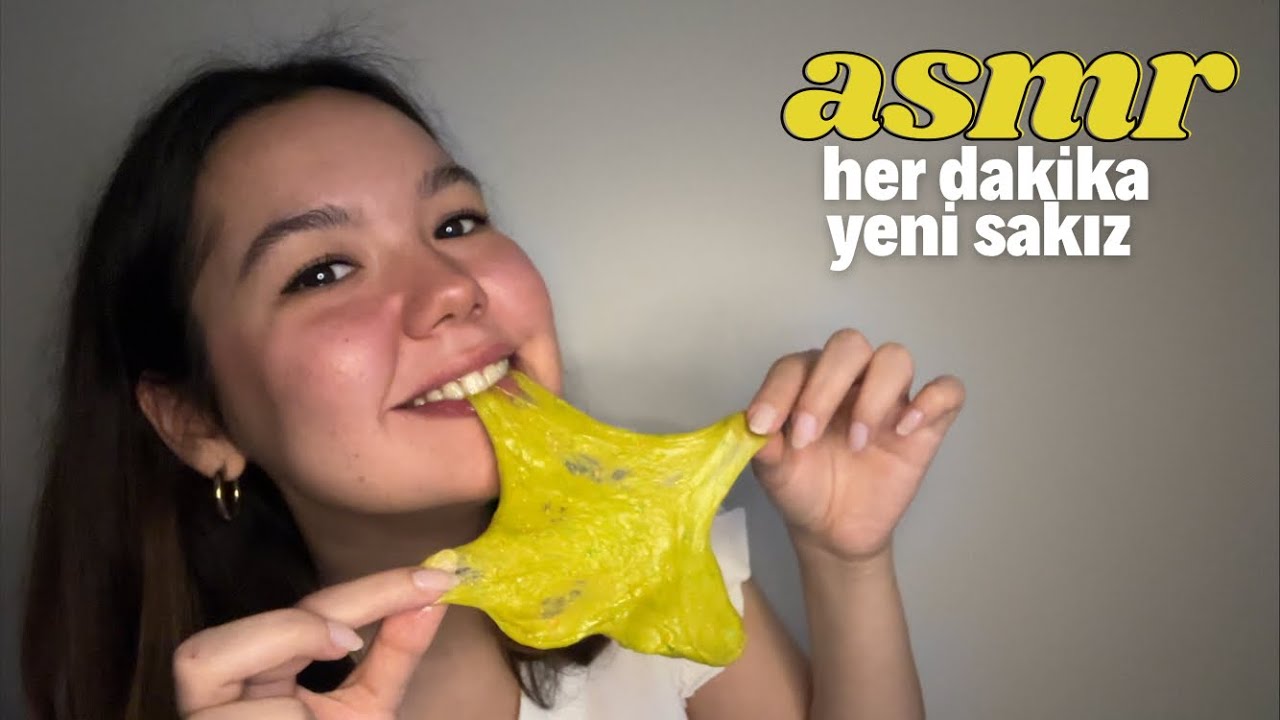 ASMR SAKIZ ama her dakika ağzıma yeni bir sakız atıyorum (ben biraz tuhafım galiba)