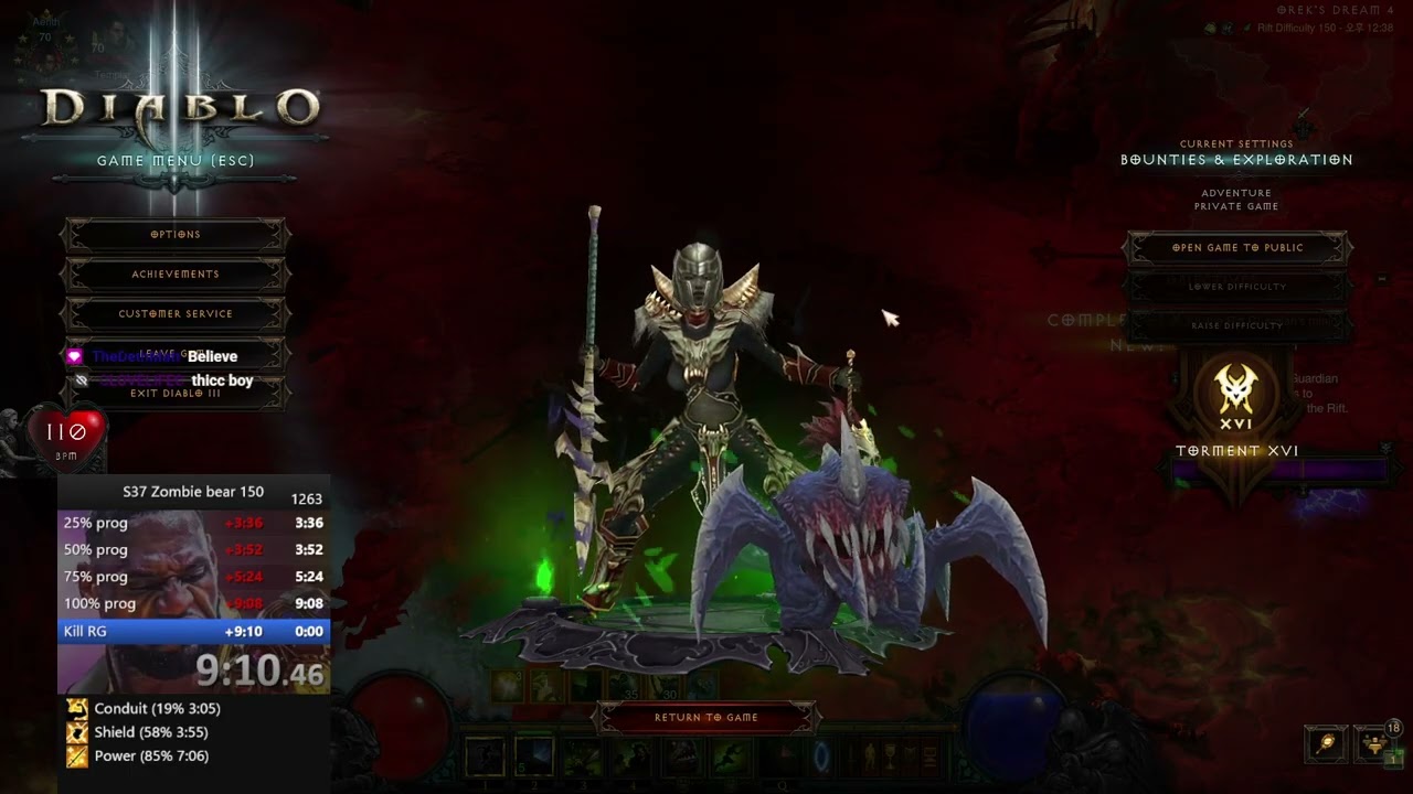 Diablo 3 Сезон 37 Зомби Медведь Колдун Мировая первая 150
