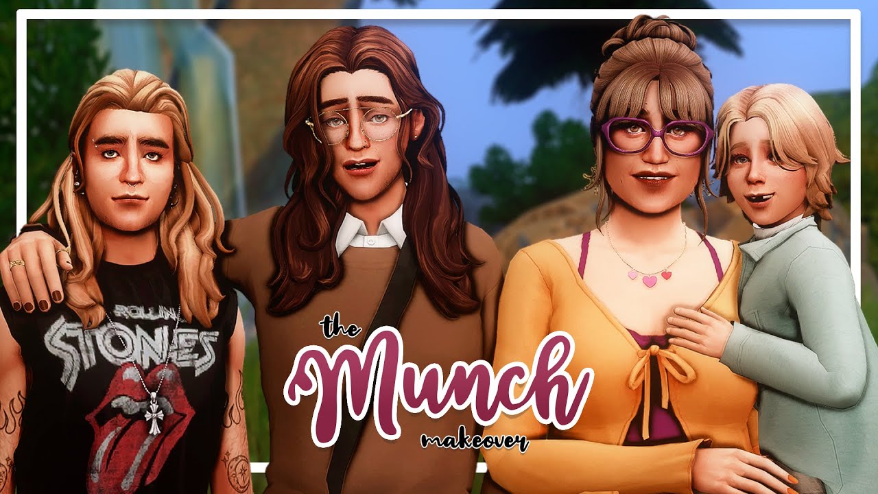 Giving the MUNCH Family the ULTIMATE makeover! + CC List | Sims 4: Townie Makeover CAS
