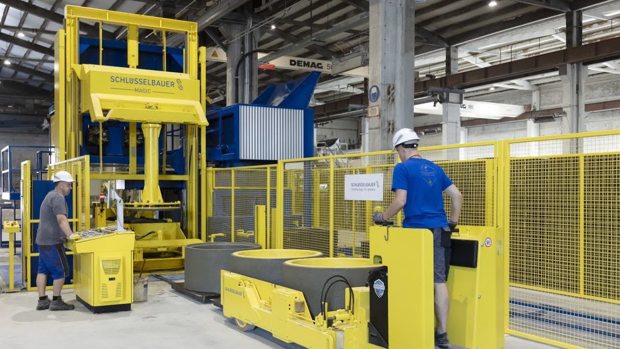SCHLÜSSELBAUER MAGIC 1501 | Dry-cast Manhole Production Plant with Automated Depalletizing Plant