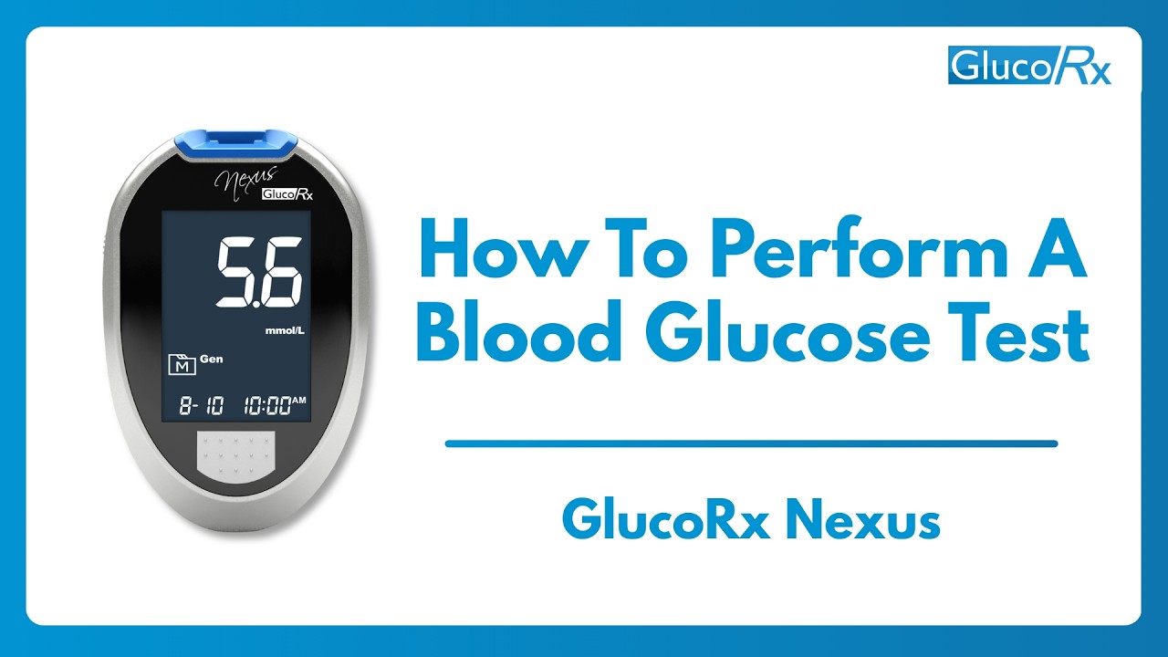 How to perform a blood glucose test on a GlucoRx Nexus meter