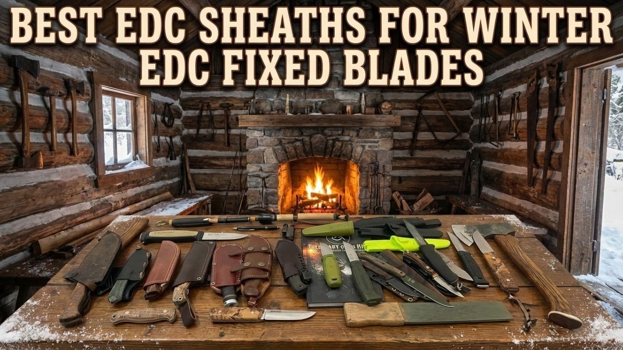 Best EDC Fixed Blade Sheaths and my late winter EDC knives! #edc 