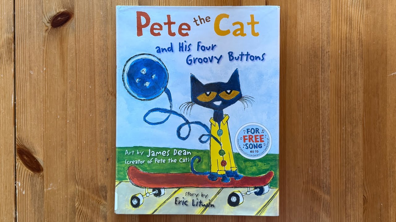 Ash reads Pete the Cat and His Four Groovy Buttons by James Dean and Eric Litwin