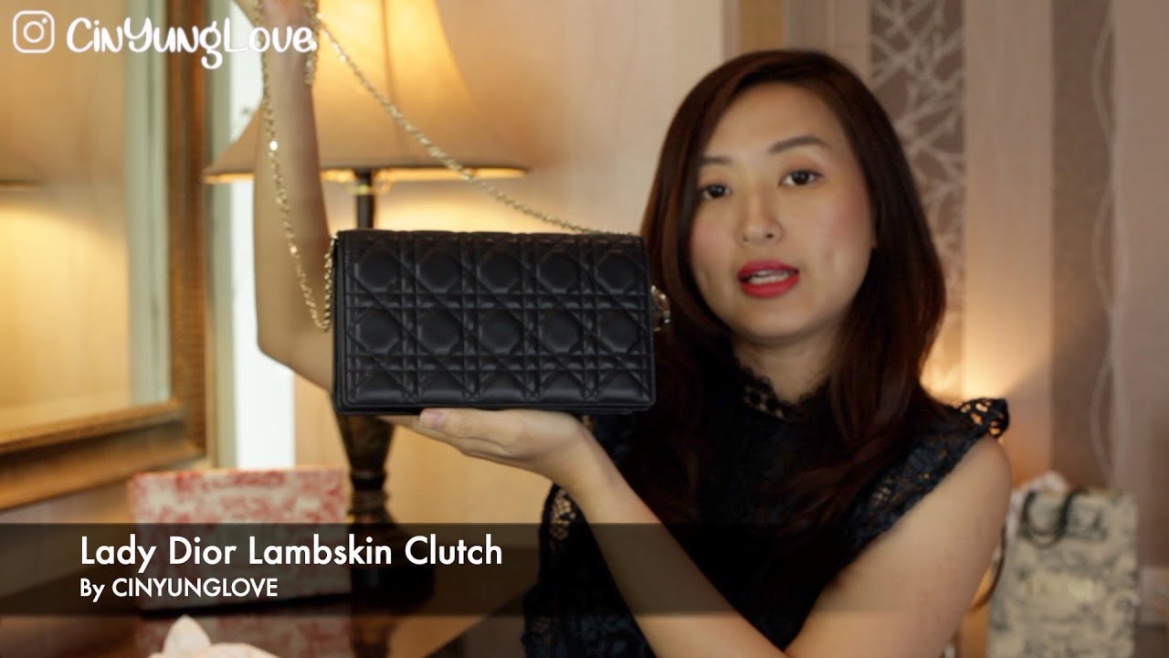 Lady Dior Lambskin Clutch