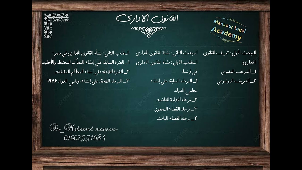 المحاضرة الأولى لشرح قانون إداري الفرقة الثانية شرح مبسط جدااا