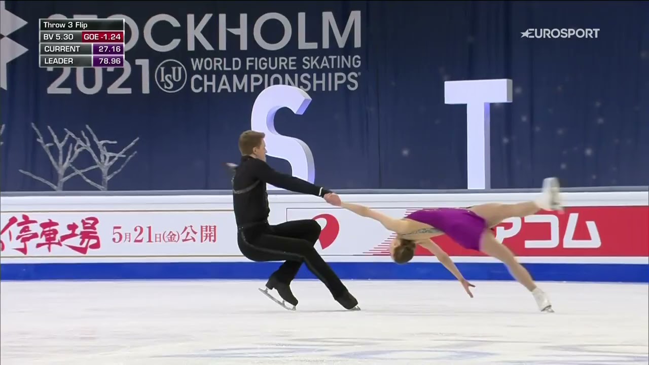 Бойкова/Козловский, произвольная программа на ЧМ по фигурному катанию-2021