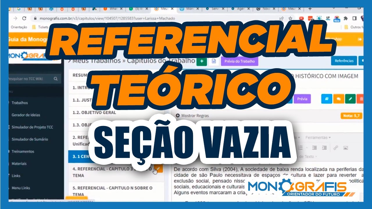 Como estruturar o referencial te&oacute;rico dentro do Monografis [REFERENCIAL VAZIO]