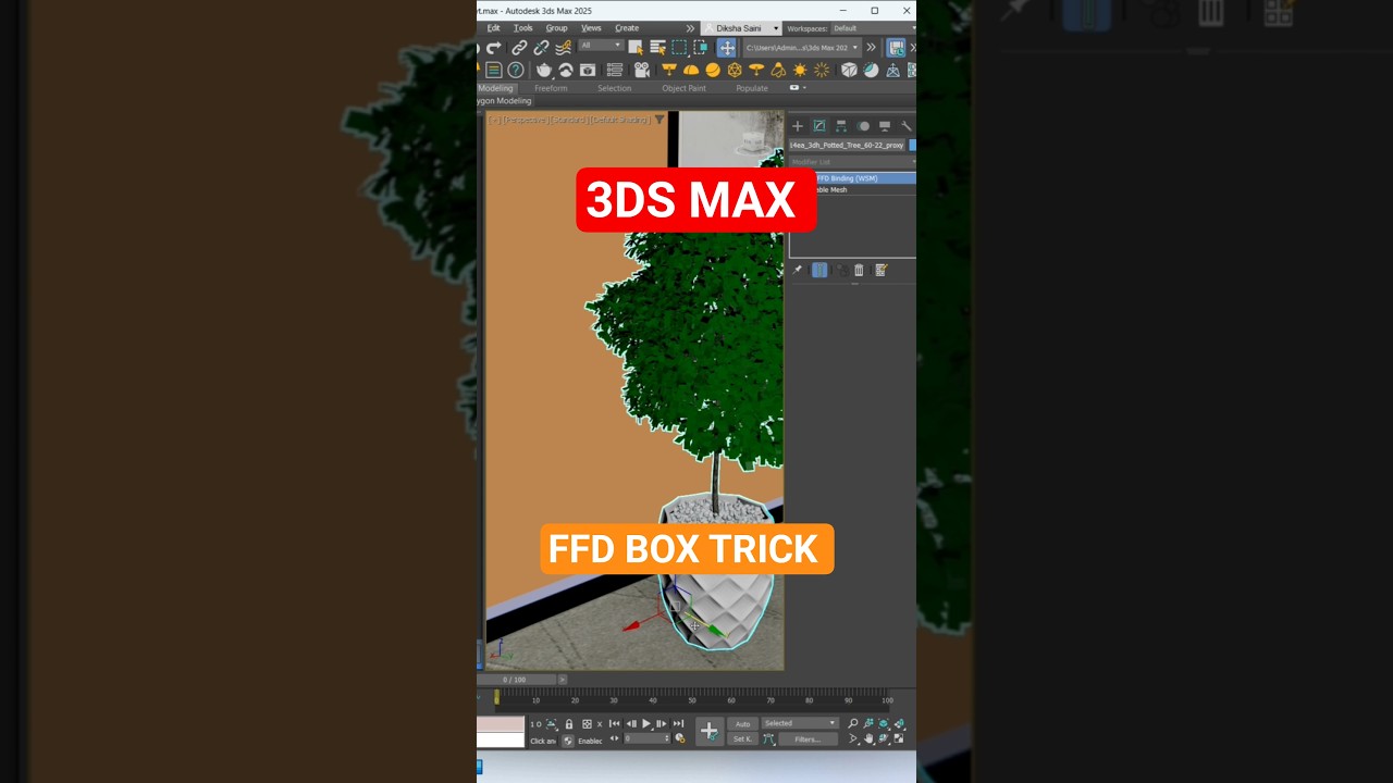 ✅ Link FFD Box with Plant in 3ds Max | Make Plants Realistic 🌿 | Quick Tip