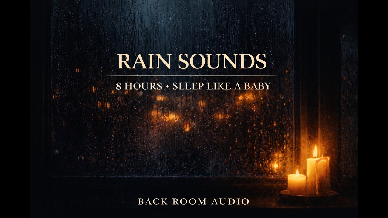 Sleep Like a Baby l Brown Noise, Rain on Window & Cozy Fireplace Ambience l 8 Hours