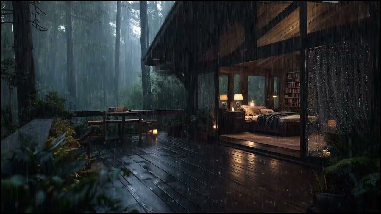 Лучший дождь у лесной хижины 🌲 | Расслабьтесь и спите спокойно