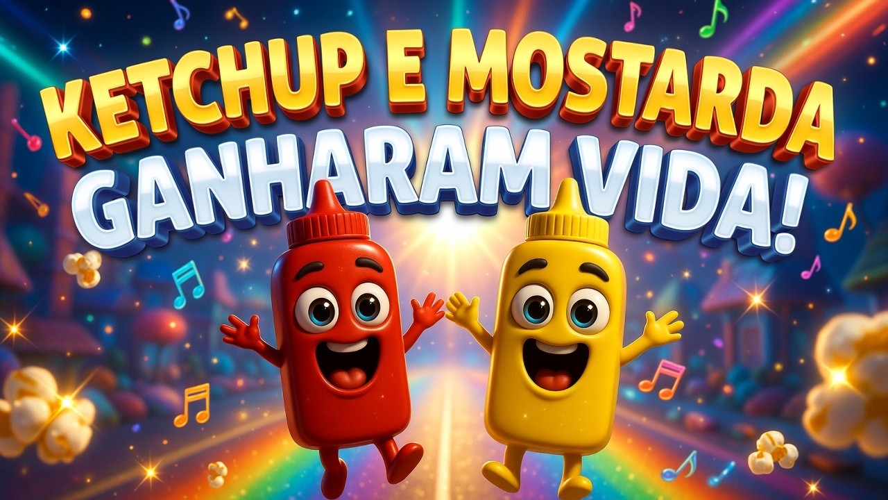 😍🍅 KETCHUP e MOSTARDA GANHARAM VIDA! 😱🌈 | Aventura Musical Infantil SUPER DIVERTIDA!
