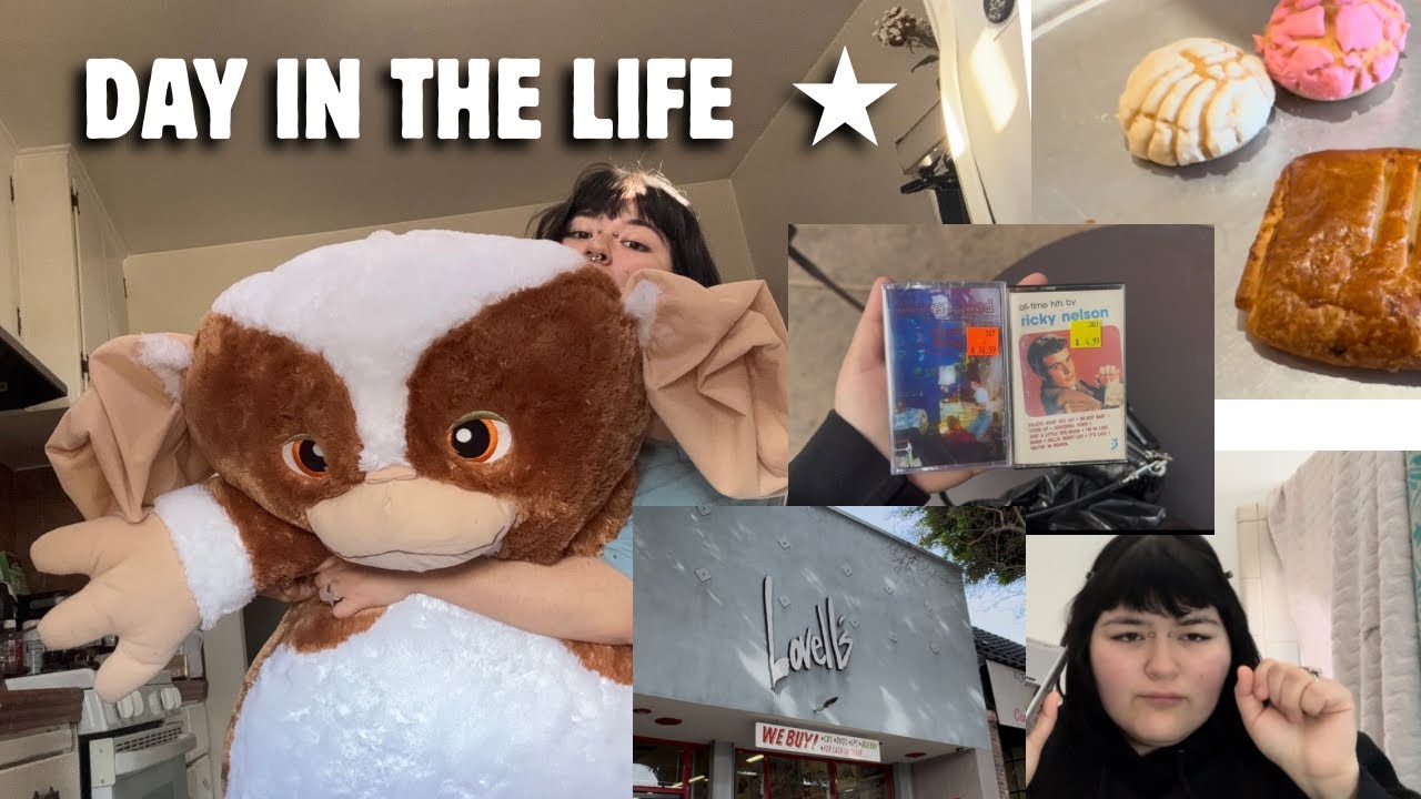 DAY IN THE LIFE : THRIFTING , RECORD STORE , Cherub Toast and random thing i got from thrifting ! ⭐️