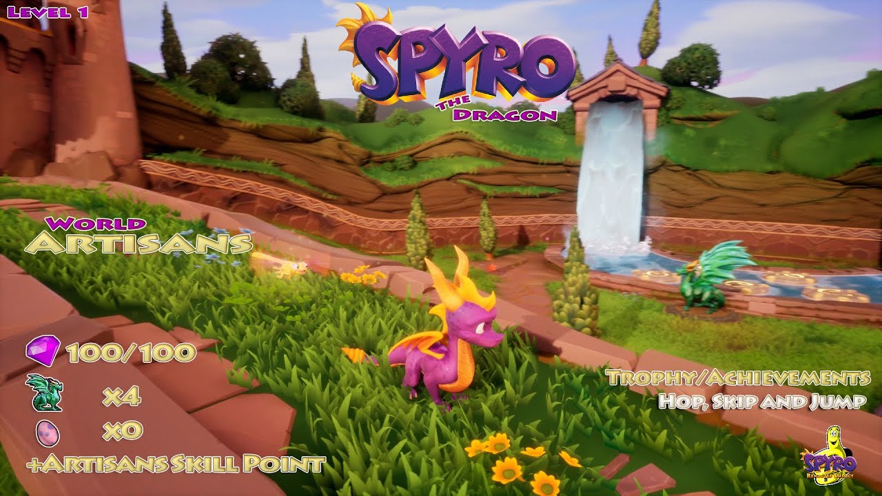 Spyro The Dragon:  Level 1 / Artisans World (100%) - HTG