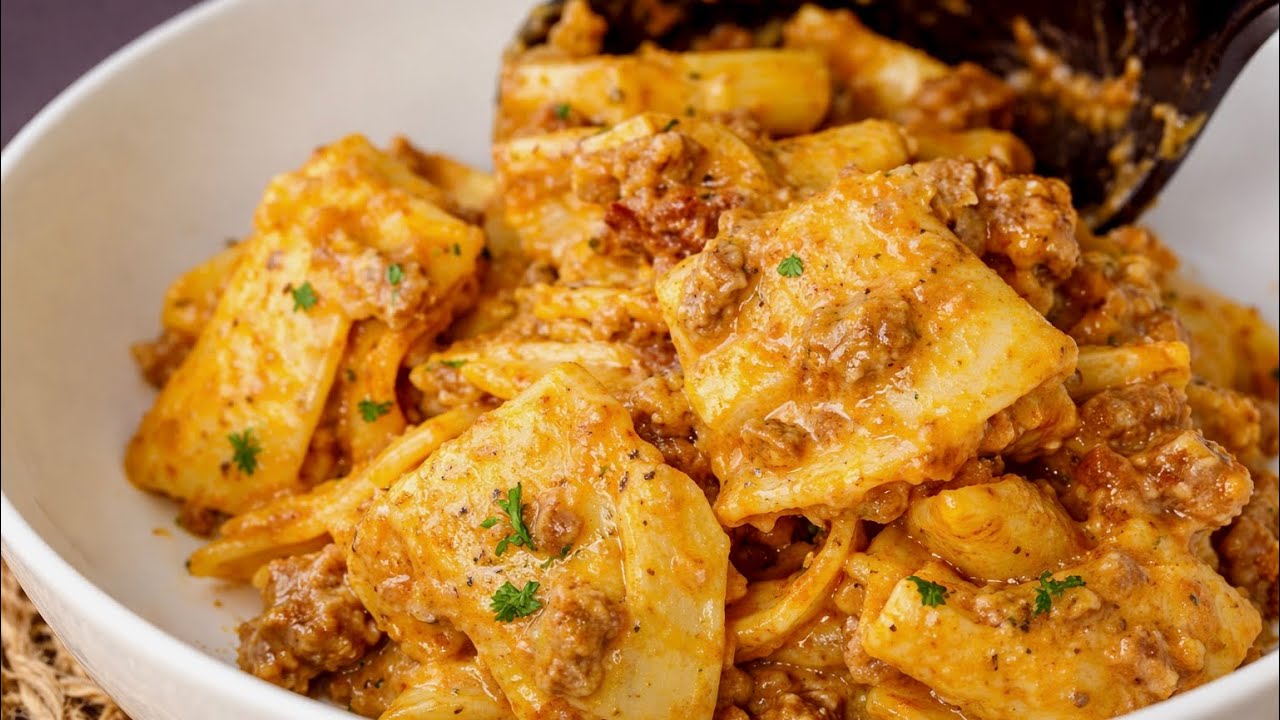 Dinner idea: Creamy Beef Pasta Recipe ready in 30 minutes