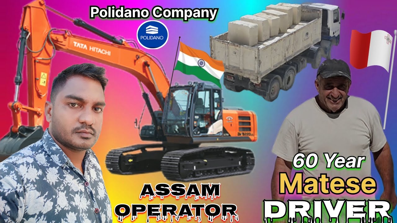 Europe Desh Me | Maltese Driver ke Sat | Excavator se पत्थर कटिंग और Loding का काम | Amir Assam 