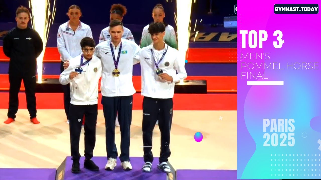 Top 3 in Pommel Horse Final - 2025 Gymnastics Paris World Challenge Cup