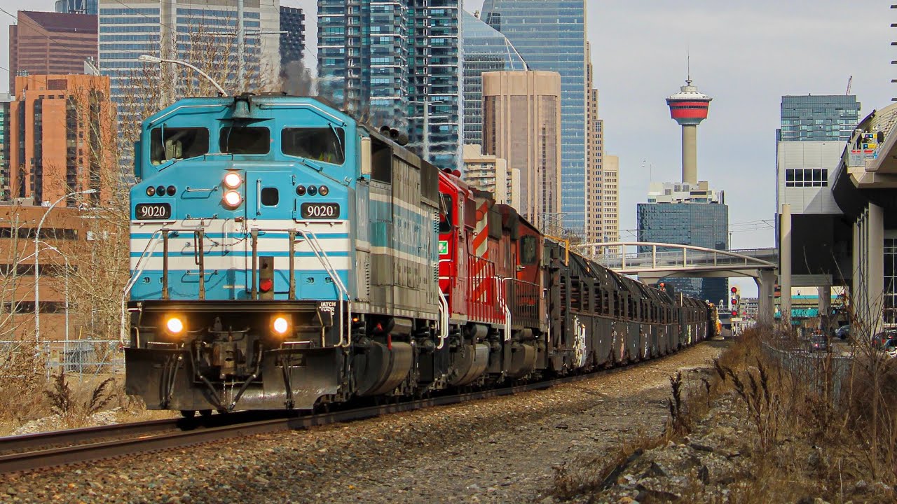 RARE!!!! Central Maine and Quebec SD40-2F (CMQ 9020) Leads CP 4WLA Westbound on the CP Laggan Sub