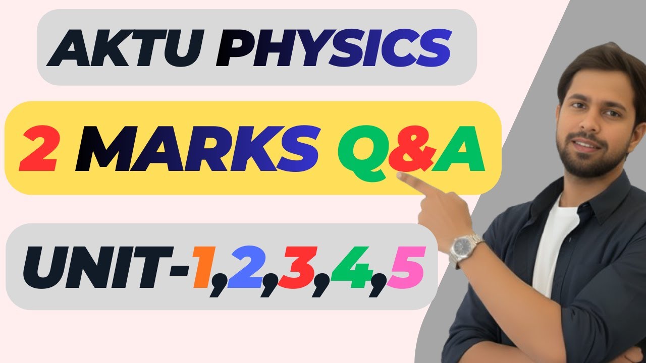 AKTU Physics 2 Marks Most Important Questions | All Units | Exam Booster 💥| BAS101/BAS201