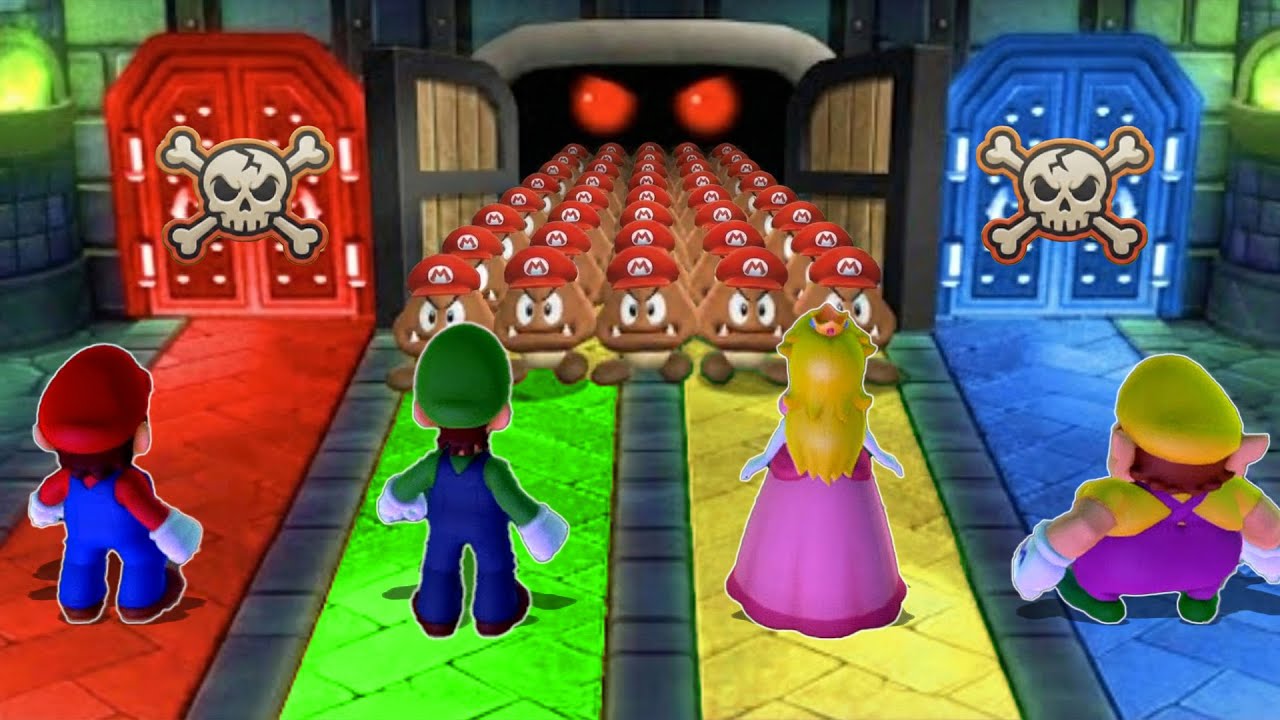 Mario Party 10 TOP Funny Minigames Collection -  Mario Vs Peach Vs Wario Vs Luigi