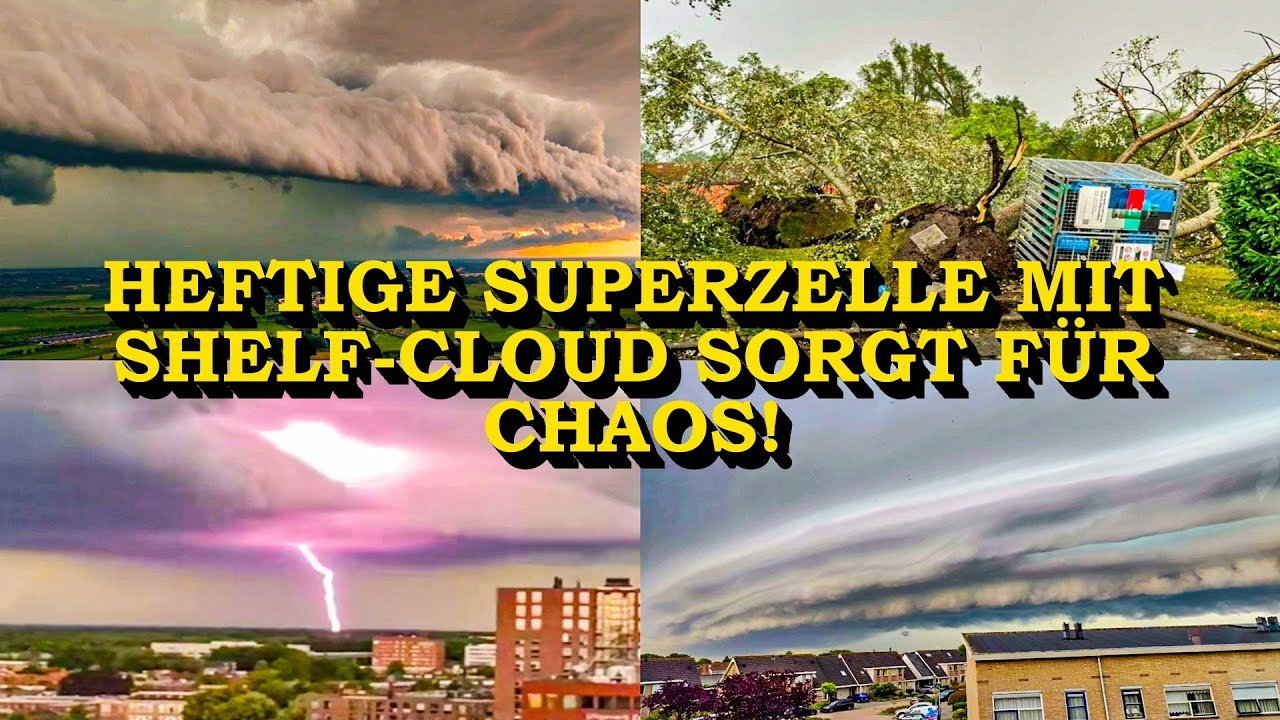 +++ SCHWERE UNWETTER | SUPERZELLE & SHELF-CLOUD +++ BLITZEINSCHLÄGE | BÄUME & STROMMAST FALLEN UM