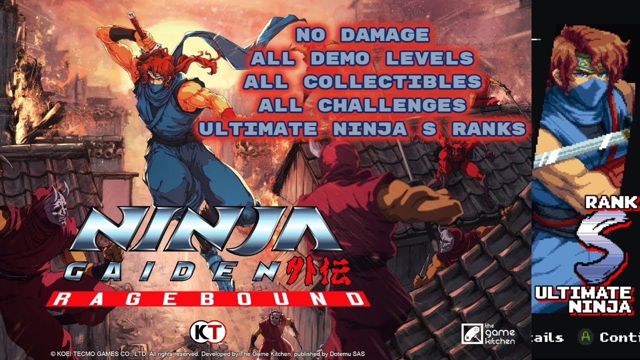 Ninja Gaiden Ragebound Demo No Damage  All Levels  All Collectibles Challenges Ultimate Ninja S Rank