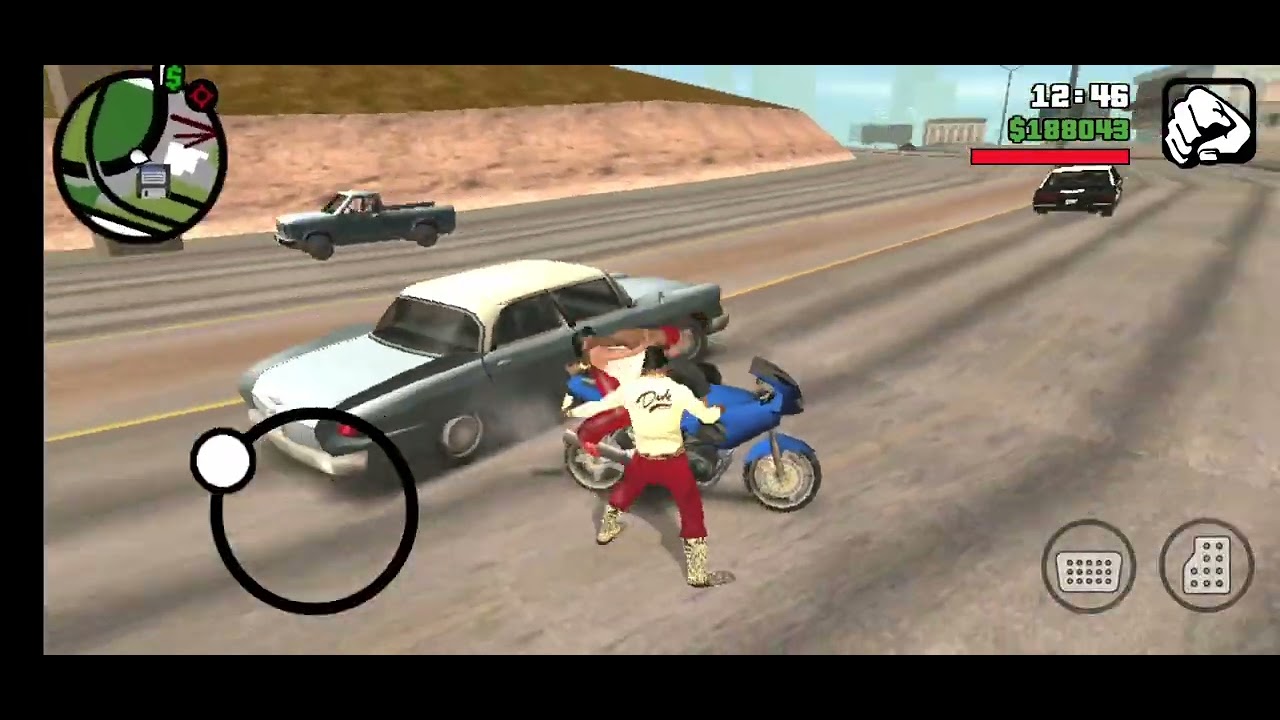 gta sa peds and police fight