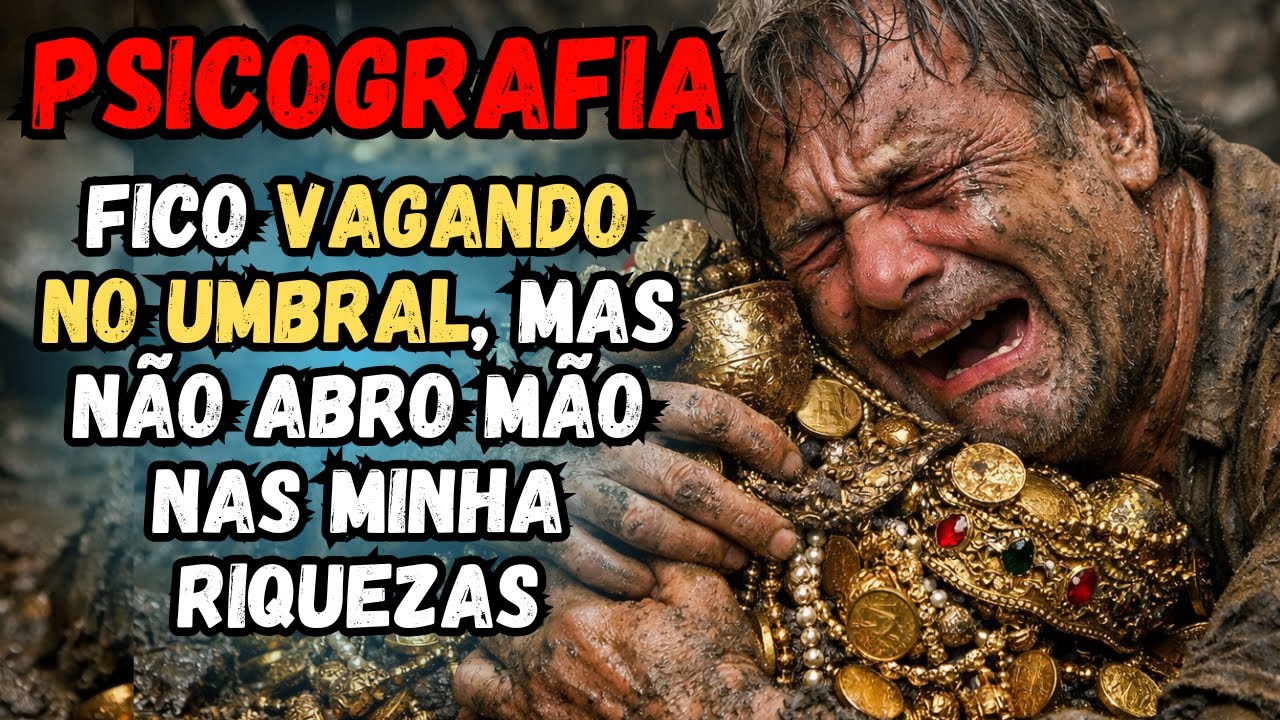 PSICOGRAFIA EMOCIONANTE - Estou vagando no umbral, mas não largo meus tesouros | espiritismo