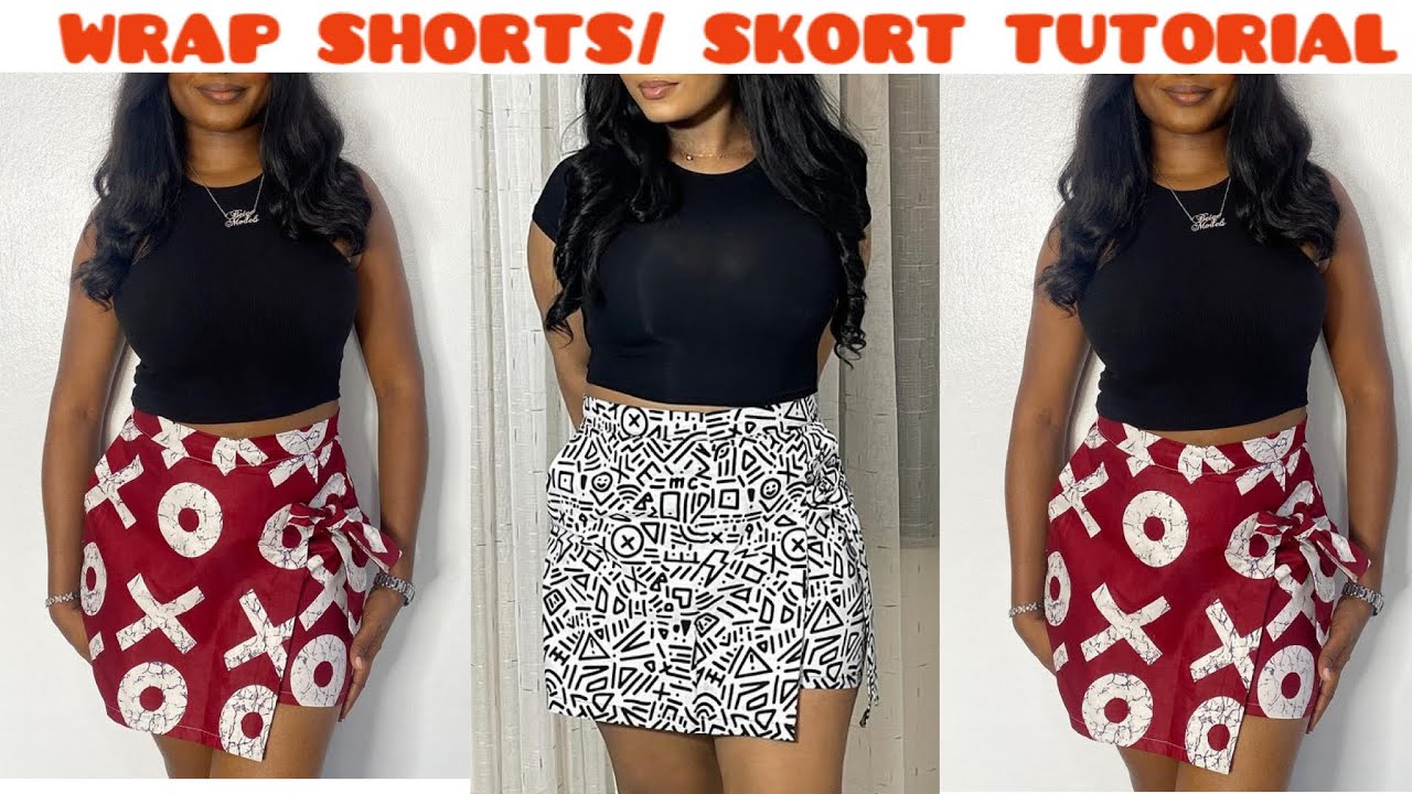 How to make this Stylish Wrap Short Pant / Skort Tutorial