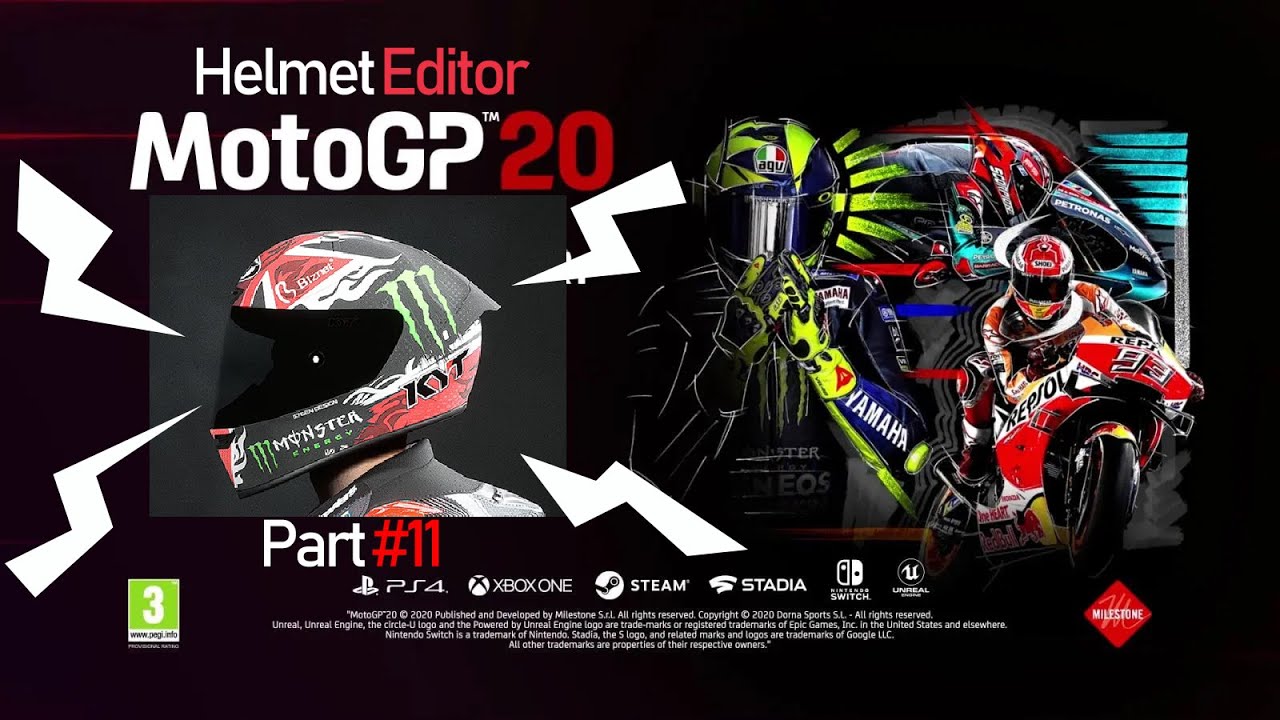 Motogp20 Helmet Editor KYT Monster energy #Part11
