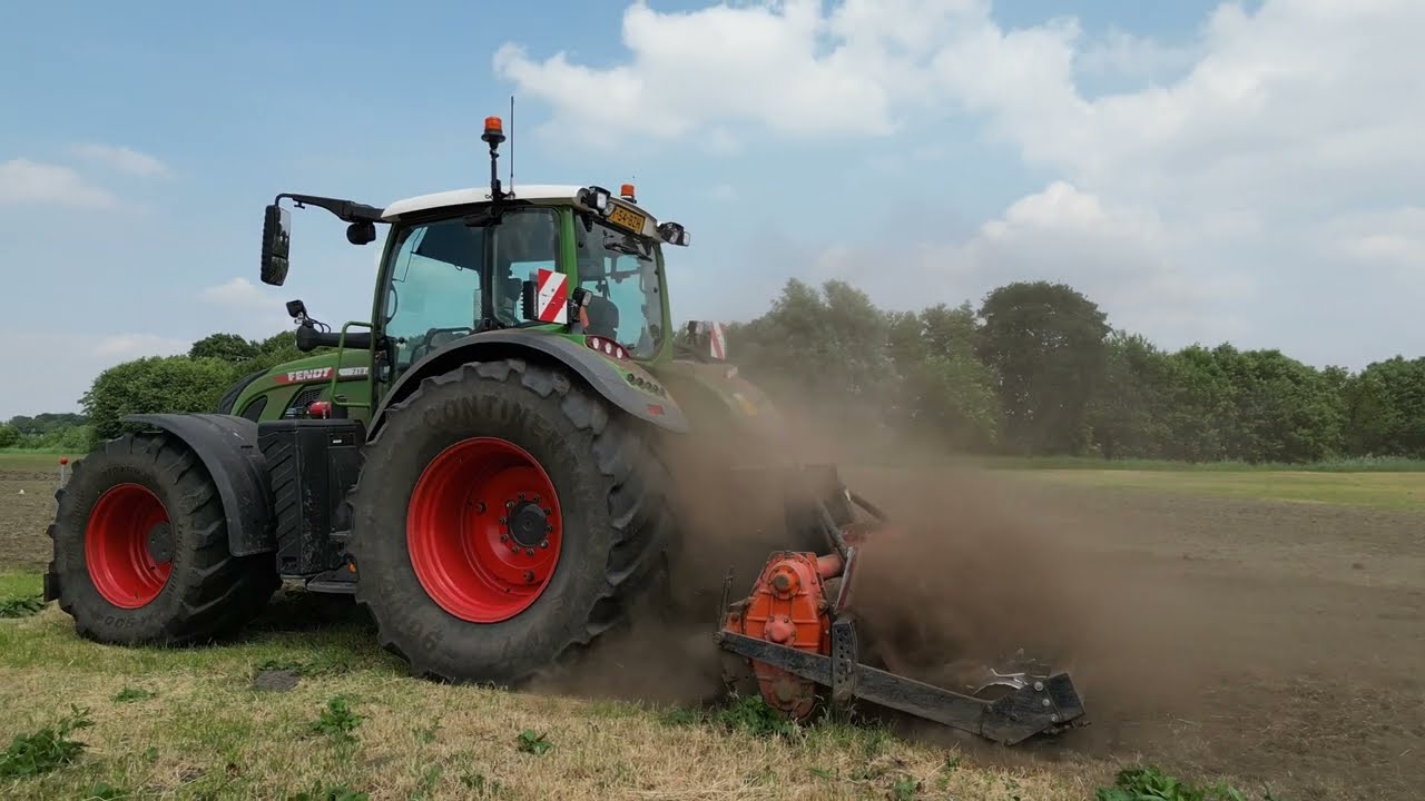 Fendt 718 Vario met Agrator grondfrees 4K DJI mini 3 pro