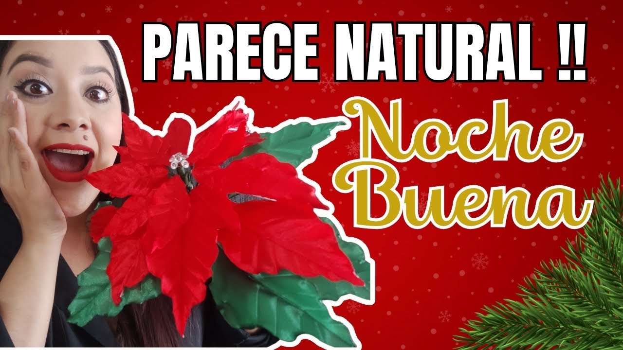 Tutorial | Como hacer una flor de Noche Buena con listón satinado | La más real | Flor de Pascua